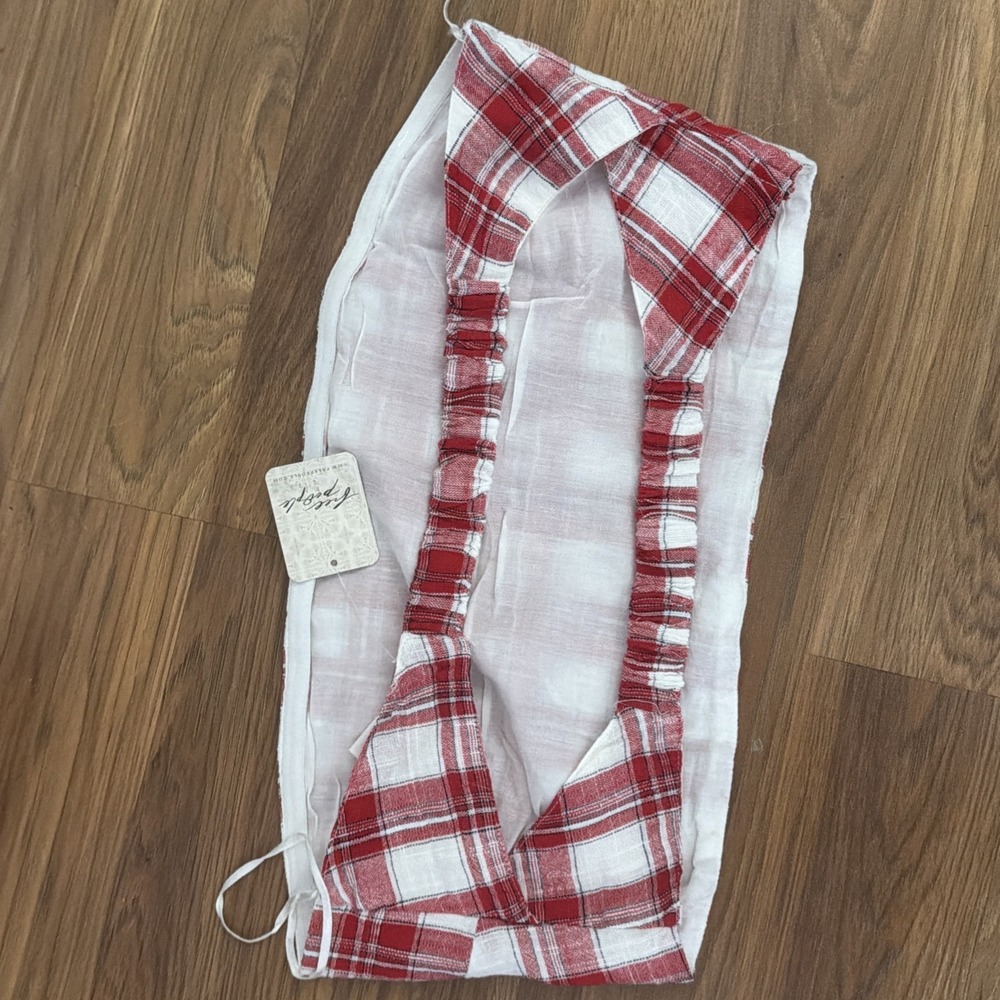 NWT Free People Gingham Plaid Strapless Top High Rise Maxi 2pc Outfit Small/S - Picture 10 of 11